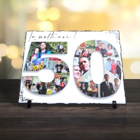 Placă ardezie 50 ani personalizata 30x20 cm